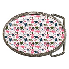 Adorable Seamless Cat Head Pattern01 Belt Buckles