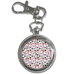 Adorable Seamless Cat Head Pattern01 Key Chain Watches