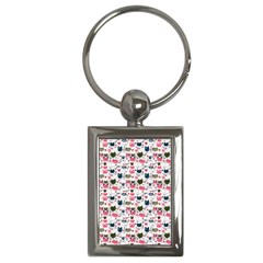 Adorable Seamless Cat Head Pattern01 Key Chain (rectangle)