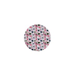 Adorable Seamless Cat Head Pattern01 1  Mini Magnets