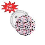Adorable seamless cat head pattern01 1.75  Buttons (100 pack)  Front