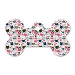Adorable seamless cat head pattern01 Dog Tag Bone (One Side) Front