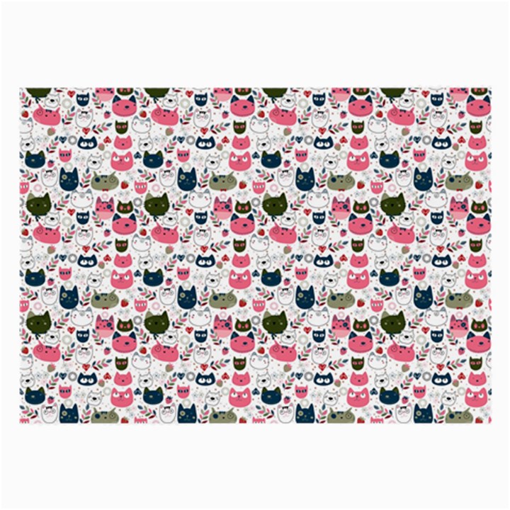 Adorable seamless cat head pattern01 Large Glasses Cloth (2 Sides)