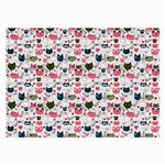 Adorable seamless cat head pattern01 Large Glasses Cloth (2 Sides) Back