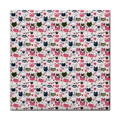 Adorable Seamless Cat Head Pattern01 Face Towel