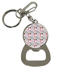 Adorable Seamless Cat Head Pattern01 Bottle Opener Key Chain