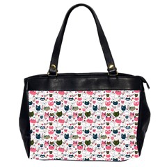 Adorable Seamless Cat Head Pattern01 Oversize Office Handbag (2 Sides)