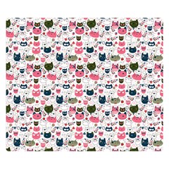 Adorable Seamless Cat Head Pattern01 Double Sided Flano Blanket (small) 