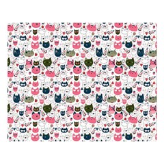 Adorable Seamless Cat Head Pattern01 Double Sided Flano Blanket (large) 