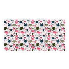 Adorable Seamless Cat Head Pattern01 Satin Wrap