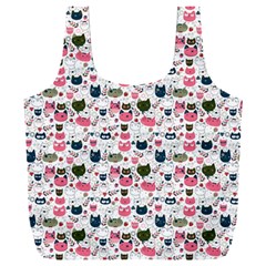 Adorable Seamless Cat Head Pattern01 Full Print Recycle Bag (xxxl) by TastefulDesigns