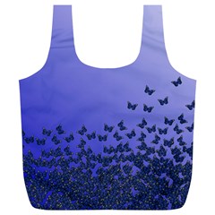 Gradient Butterflies Pattern, Flying Insects Theme Full Print Recycle Bag (xl) by Casemiro
