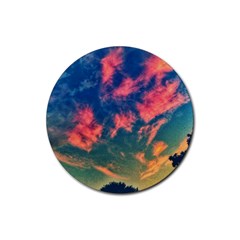  Brushstroke Skies Rubber Coaster (round)  by okhismakingart