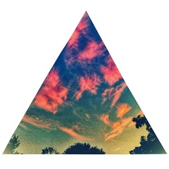  Brushstroke Skies Wooden Puzzle Triangle by okhismakingart