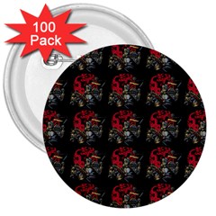 Middle Ages Knight With Morning Star And Horse 3  Buttons (100 Pack)  by DinzDas