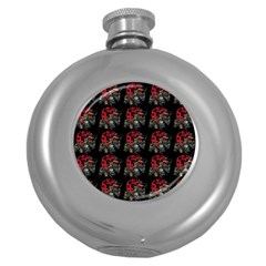 Middle Ages Knight With Morning Star And Horse Round Hip Flask (5 Oz) by DinzDas