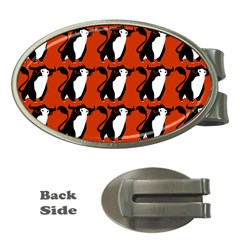  Bull In Comic Style Pattern - Mad Farming Animals Money Clips (oval)  by DinzDas