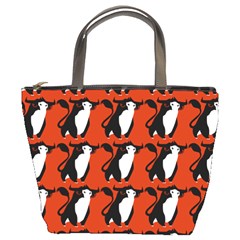  Bull In Comic Style Pattern - Mad Farming Animals Bucket Bag by DinzDas