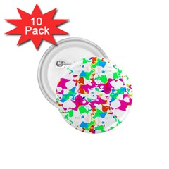 Bright Multicolored Abstract Print 1 75  Buttons (10 Pack)
