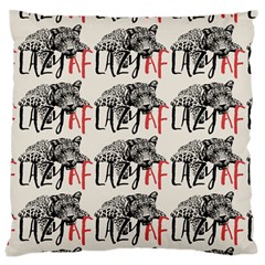 Lazy Af Panther - Lazy Fool Leopard Standard Flano Cushion Case (two Sides) by DinzDas