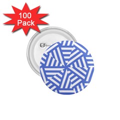 Geometric Blue And White Lines, Stripes Pattern 1 75  Buttons (100 Pack)  by Casemiro