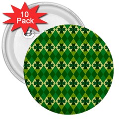 St Patricks Pattern 3  Buttons (10 Pack)  by designsbymallika