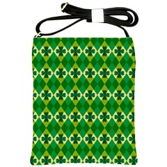 St Patricks Pattern Shoulder Sling Bag by designsbymallika