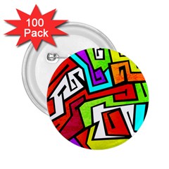 Graffitti Pattern 2 25  Buttons (100 Pack)  by designsbymallika