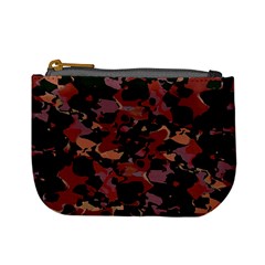 Red Dark Camo Abstract Print Mini Coin Purse by dflcprintsclothing