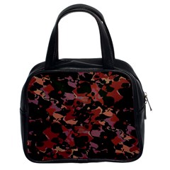 Red Dark Camo Abstract Print Classic Handbag (two Sides)