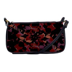 Red Dark Camo Abstract Print Shoulder Clutch Bag by dflcprintsclothing