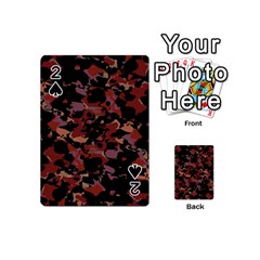 Red Dark Camo Abstract Print Playing Cards 54 Designs (mini) by dflcprintsclothing