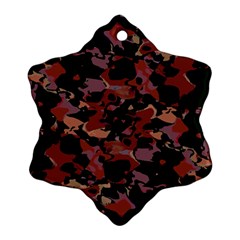 Red Dark Camo Abstract Print Ornament (snowflake) by dflcprintsclothing