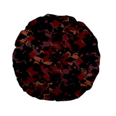 Red Dark Camo Abstract Print Standard 15  Premium Flano Round Cushions by dflcprintsclothing