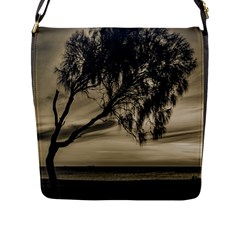 Coast Sunset Scene, Montevideo, Uruguay Flap Closure Messenger Bag (l) by dflcprintsclothing