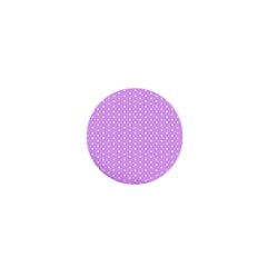 White Polka Dot Pastel Purple Background, Pink Color Vintage Dotted Pattern 1  Mini Buttons by Casemiro