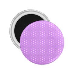 White Polka Dot Pastel Purple Background, Pink Color Vintage Dotted Pattern 2 25  Magnets by Casemiro