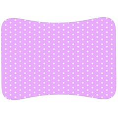 White Polka Dot Pastel Purple Background, Pink Color Vintage Dotted Pattern Velour Seat Head Rest Cushion by Casemiro