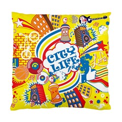 Colorful city life horizontal seamless pattern urban city Standard Cushion Case (Two Sides)