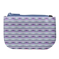 Pastel Lines, Bars Pattern, Pink, Light Blue, Purple Colors Large Coin Purse by Casemiro