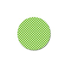 Pastel Green Lemon, White Polka Dots Pattern, Classic, Retro Style Golf Ball Marker (10 Pack) by Casemiro