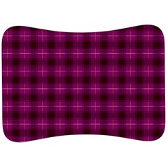 Dark Purple, Violet Tartan, Buffalo Plaid Like Pattern Velour Seat Head Rest Cushion by Casemiro