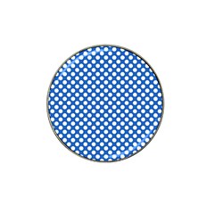 Pastel Blue, White Polka Dots Pattern, Retro, Classic Dotted Theme Hat Clip Ball Marker by Casemiro