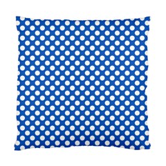 Pastel Blue, White Polka Dots Pattern, Retro, Classic Dotted Theme Standard Cushion Case (two Sides) by Casemiro