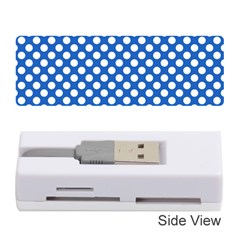 Pastel Blue, White Polka Dots Pattern, Retro, Classic Dotted Theme Memory Card Reader (stick) by Casemiro