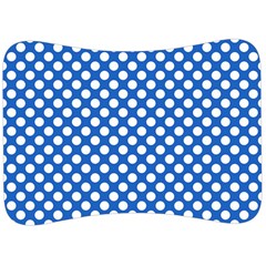 Pastel Blue, White Polka Dots Pattern, Retro, Classic Dotted Theme Velour Seat Head Rest Cushion by Casemiro