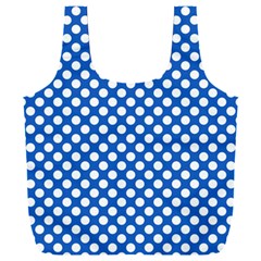 Pastel Blue, White Polka Dots Pattern, Retro, Classic Dotted Theme Full Print Recycle Bag (xxxl) by Casemiro