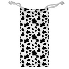Black And White Cow Spots Pattern, Animal Fur Print, Vector Jewelry Bag by Casemiro