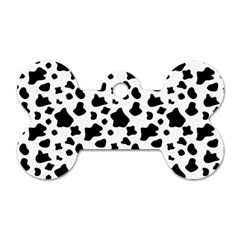 Black And White Cow Spots Pattern, Animal Fur Print, Vector Dog Tag Bone (two Sides) by Casemiro