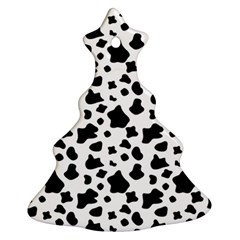 Black And White Cow Spots Pattern, Animal Fur Print, Vector Christmas Tree Ornament (two Sides) by Casemiro